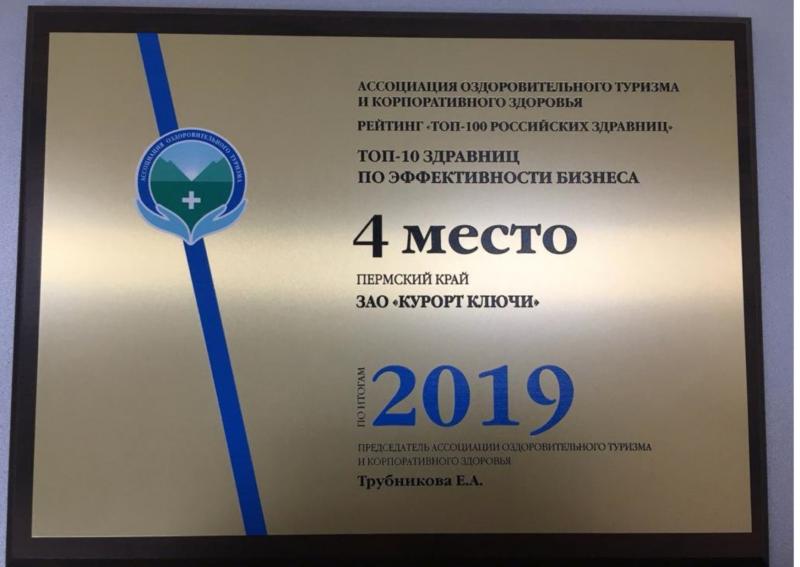 "ТОП-100 РОССИЙСКИХ ЗДРАВНИЦ" - 2019